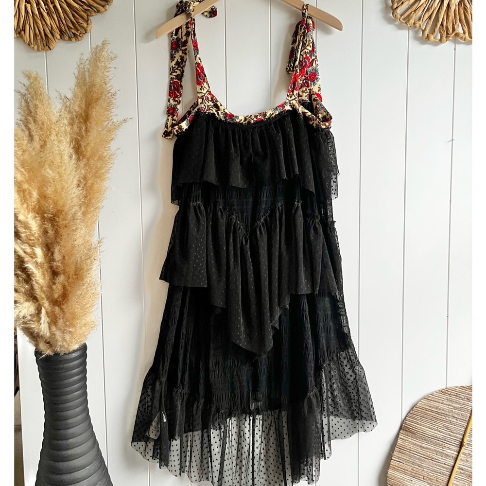 SOLD -C- FREE PEOPLE dress mesh tulle polka dots - Picture 7 of 8
